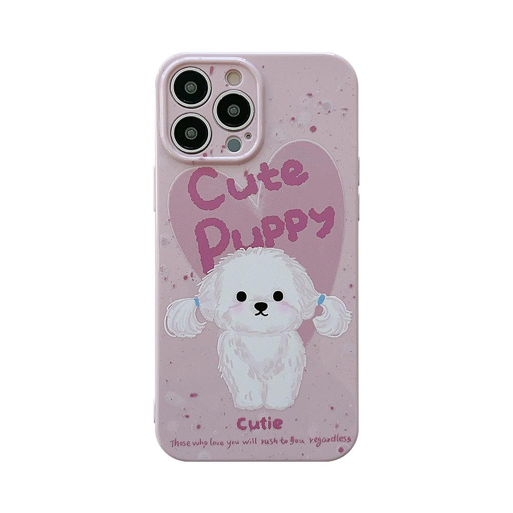 graffiti oil painting puppy iphone16 mobile phone shell for iphone 15promax soft case 13 sets 14 applicable 12 all inclusive 11 Item Picture