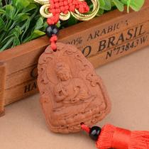 zhonggong craft factory supplies safe trip buddha lotus wooden car pendants