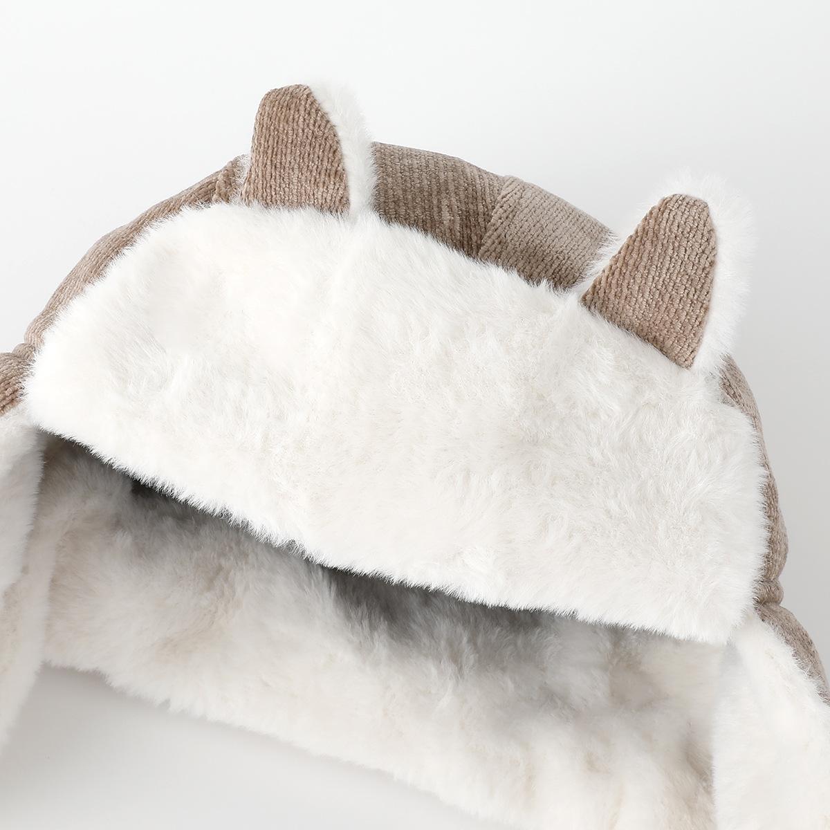 Foreign Trade Women's Winter Cat Ears Ushanka Fleece-lined Thickened Warm Hat Windproof Outdoor Riding Earmuffs Hat Generation Hair Item Picture