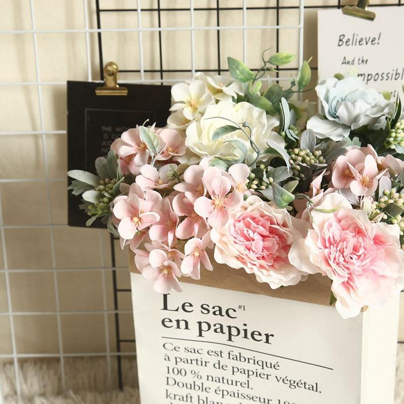 artificial flower camellia artificial plant wedding celebration decoration simulation plant wall wholesale bridal bouquet rose mw66778