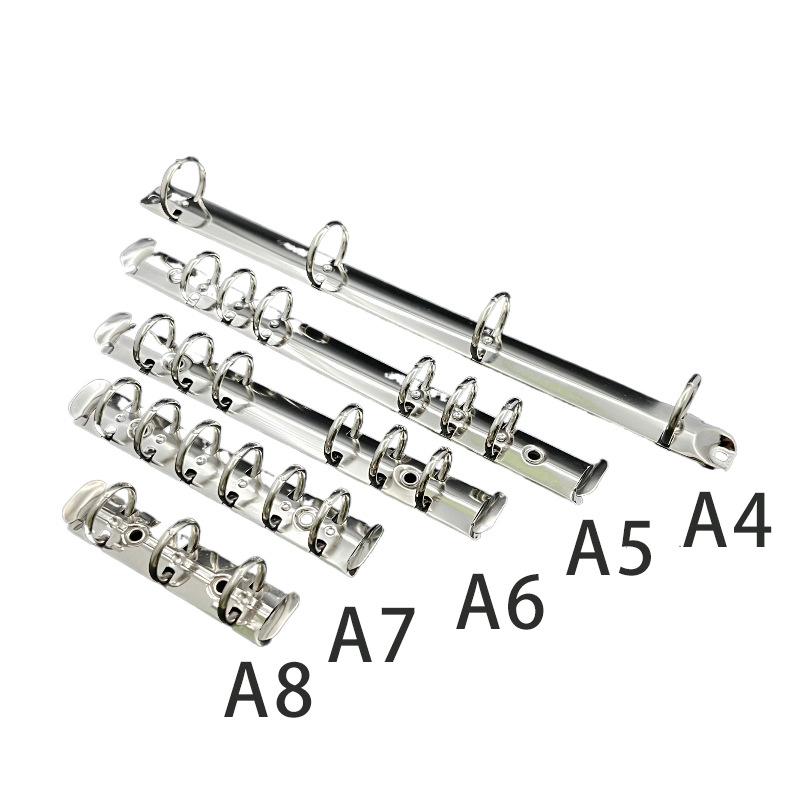 office supplies wholesale a45678 metal silver color 6 holes loose-leaf binder binder clip multi-ring document folder