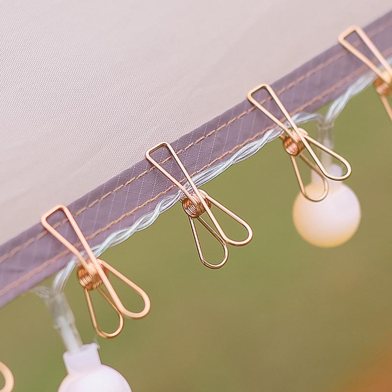 outdoor tent clamp lighting chain fixed clip hollowed out long tail clip food sealing clamp office material metal binder clip
