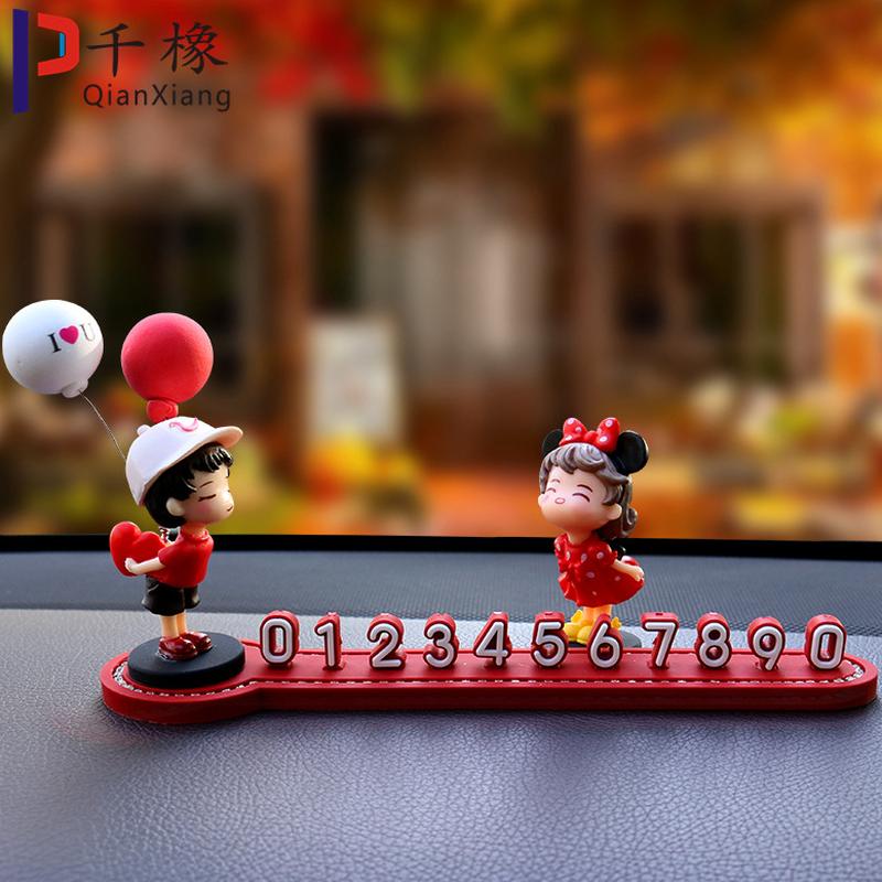 car car moving phone card temporary parking number plate car creativity cute lady car parking card decoration