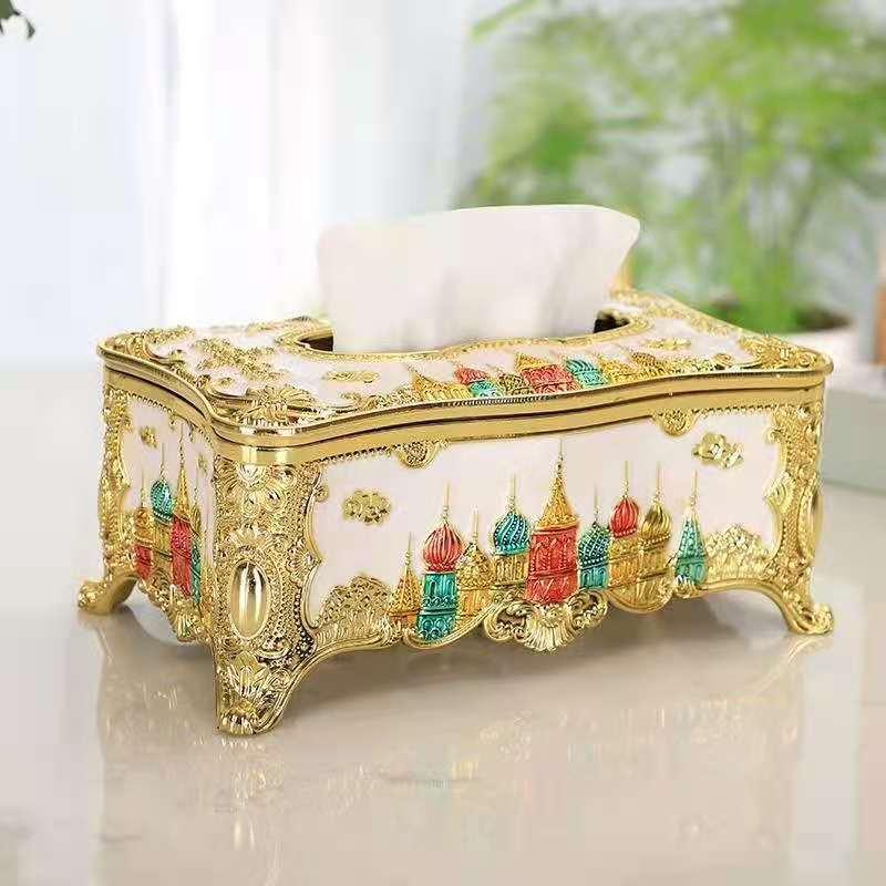 wholesale tissue box manufacturers creative european architecture carved tissue box hotel desktop napkin box