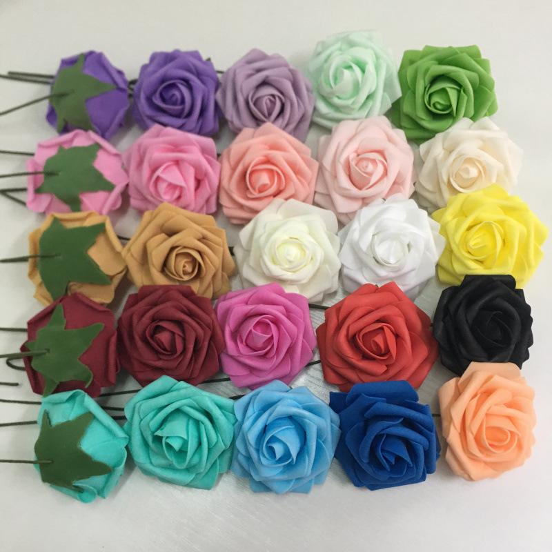 artificial rose 8cm large pe rose foam rose artificial flower bridal bouquet accessories