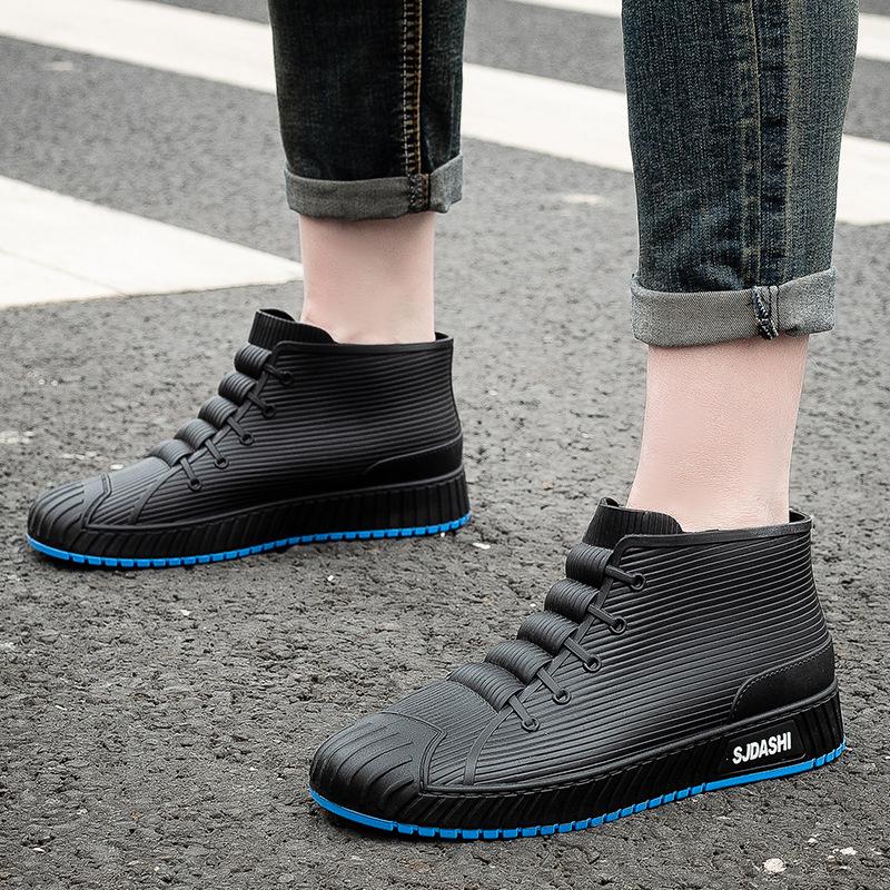 rain shoes rain boots rider short tube rain boots rubber shoes non-slip takeaway car wash fishing men's waterproof kitchen in stock