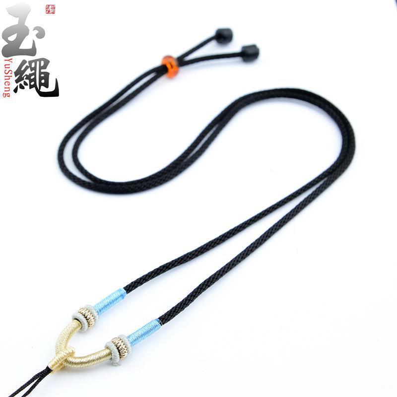 handmade braided necklace rope jade pendant beeswax pendant rope male and female jade pendants emerald pendant lanyard string halter Item Picture