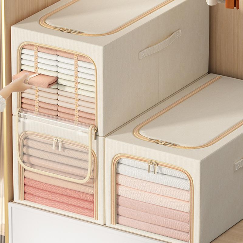 clothes storage box household fabrics foldable clothes storage organizing box boxes pants wardrobe storage layered artifact