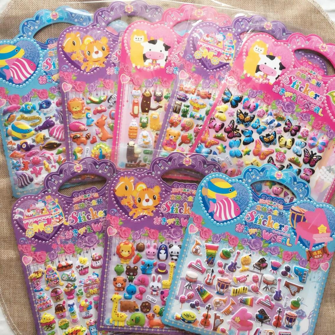 s1 concave-convex pvc bubble sticker bronzing cartoon sticker diy children little kids notepaper mobile phone decoration bubble sticker