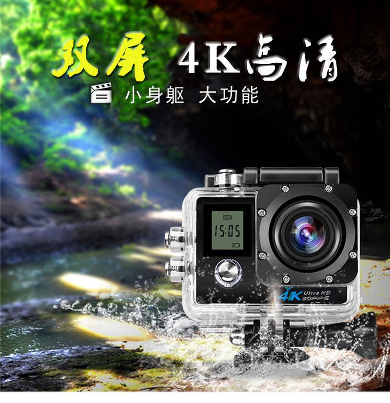 new 4k sports dv camera outdoor waterproof wireless wifi dual screen with remote control diving camera