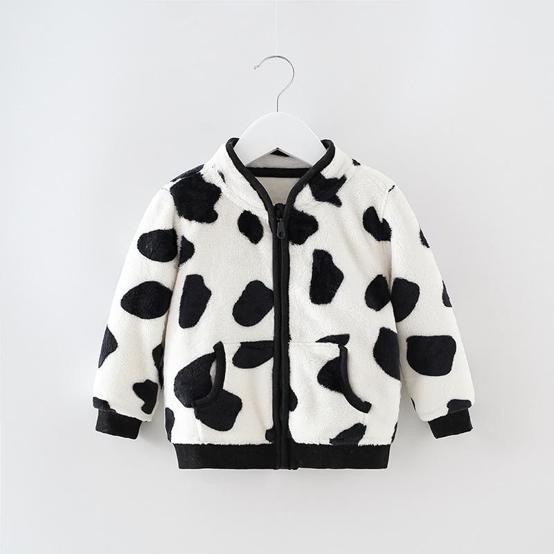 kids' overcoat spring and autumn flannel baby coat girls' boys' cardigan sweater baby top one piece dropshipping