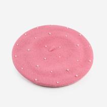 Spring Autumn Winter Women's Handmade Pearl Warm Beret Elegant Graceful Mori Girl Sweet Beauty Woolen Korean Women Beret