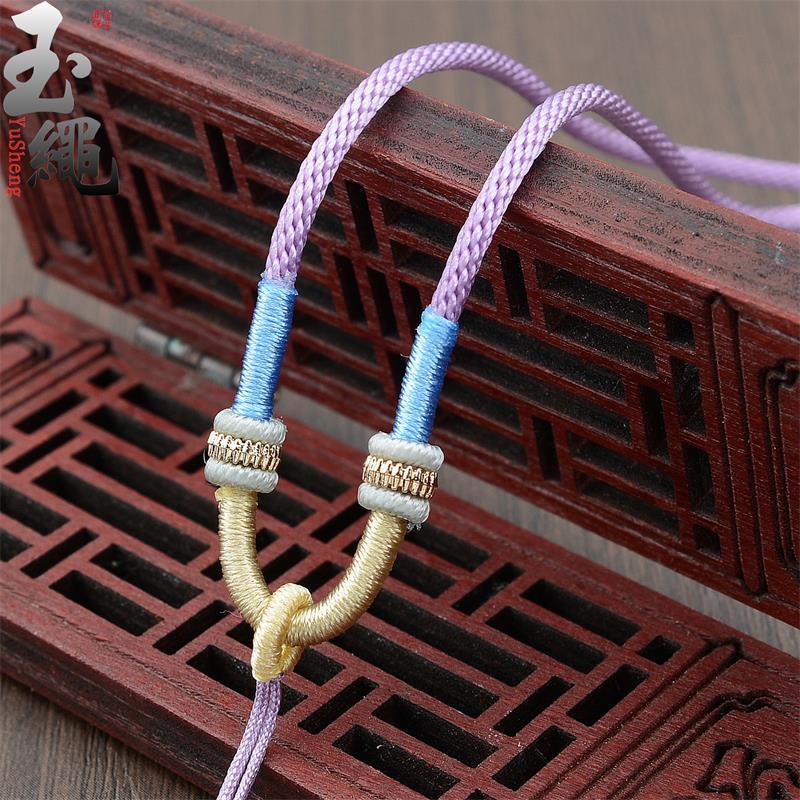 handmade braided necklace rope jade pendant beeswax pendant rope male and female jade pendants emerald pendant lanyard string halter Specification drawing