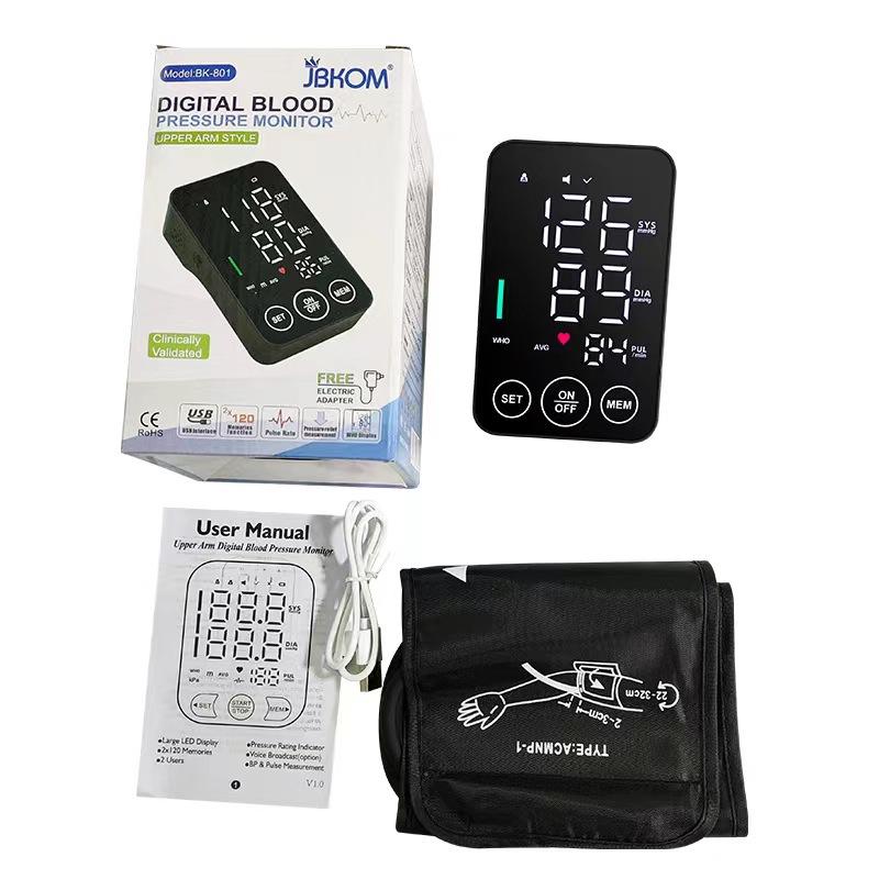 supply foreign trade cross-border unique led charging backlight blood pressure measurement blood pressure meter english, russia and other voice options details Picture