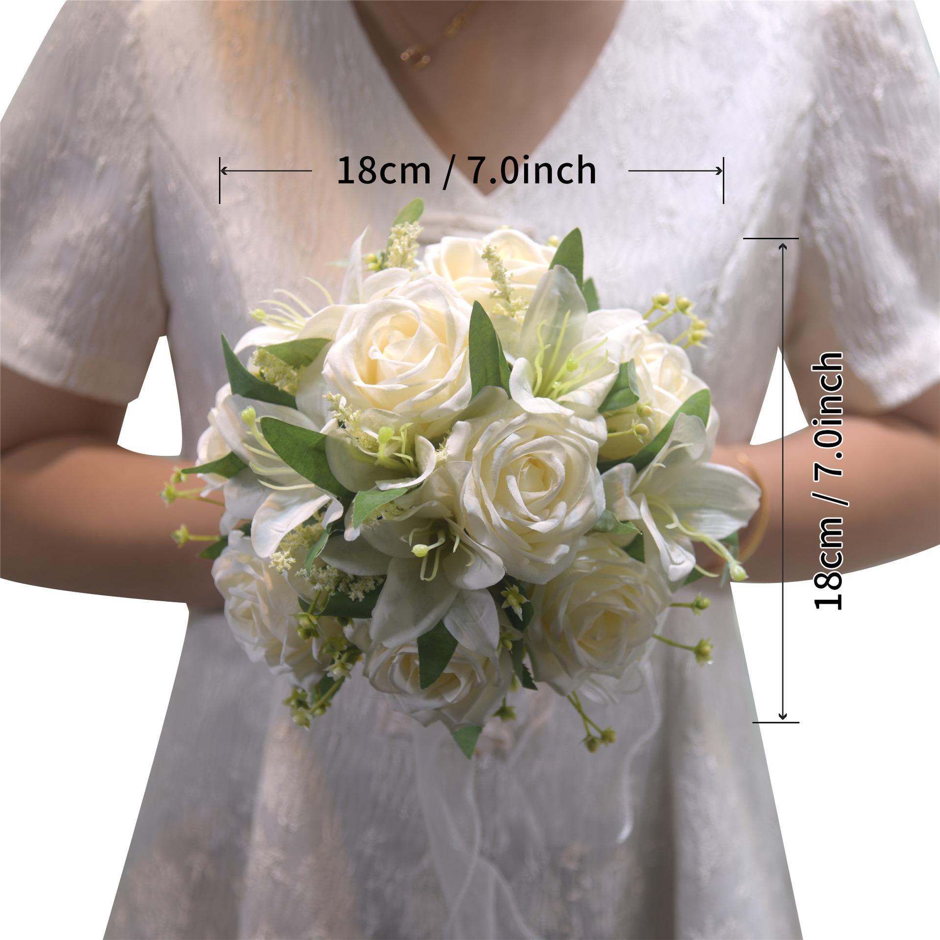 126 large wedding wedding bride and bridesmaid bridal bouquet artificial rose bridal bouquet color matching mori style wedding bouquet