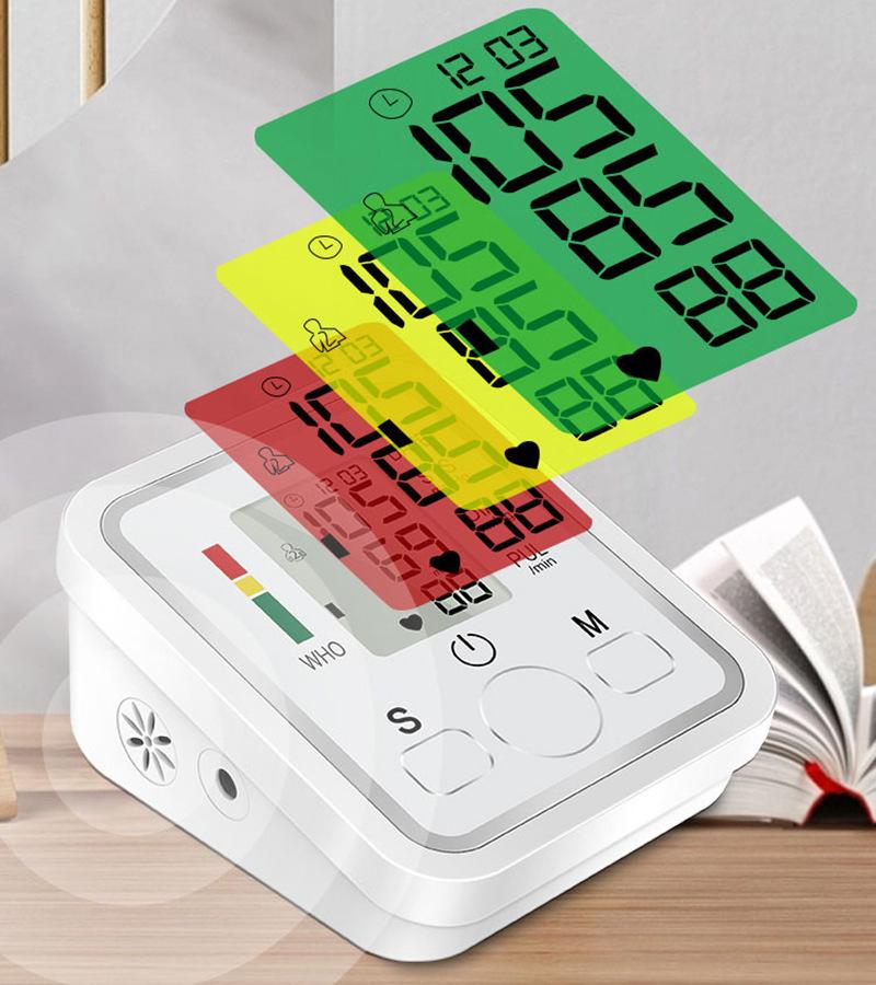 electronic sphygmomanometer arm-type blood pressure measuring instrument with voice broadcast sphygmomanometer neutral english foreign trade Specification drawing