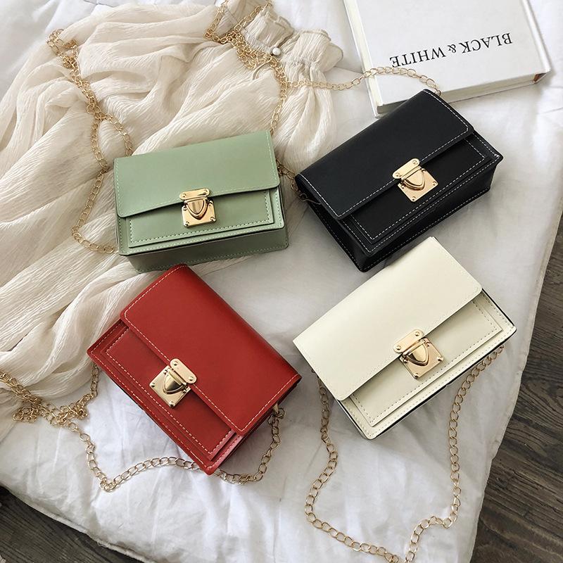 summer mortise lock small square bag cell phone bag women's 2023 summer packet shoulder messenger bag fashion chain bag tide