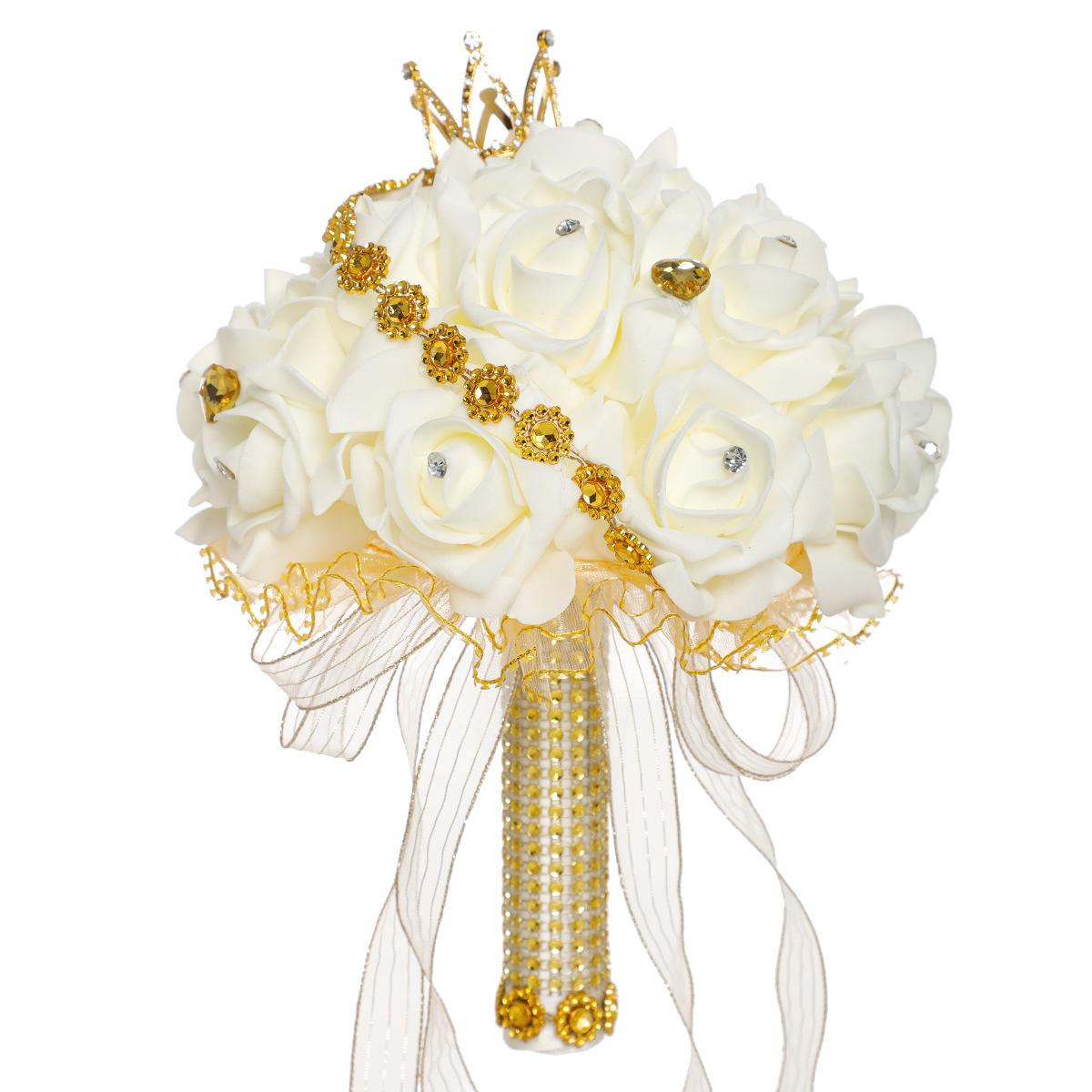 western-style wedding supplies artificial flower wedding bridal bouquet crown bridesmaid bouquet outdoor photography photo props thumbnail