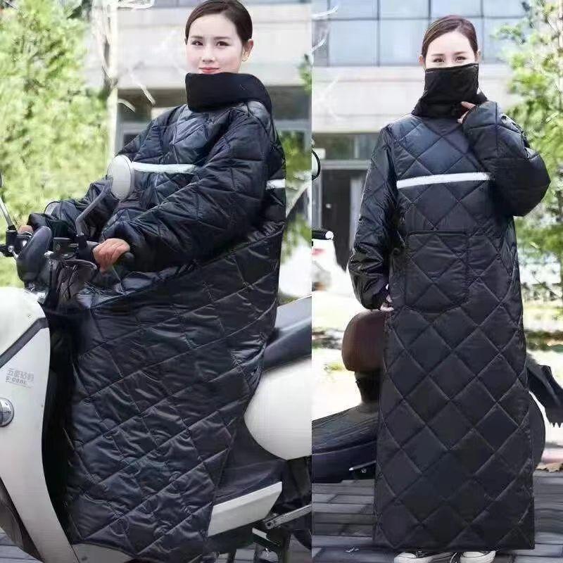 new e-bike windshield winter fleece-lined thick waterproof kneecap cold-proof windproof cycling battery car windbreaker