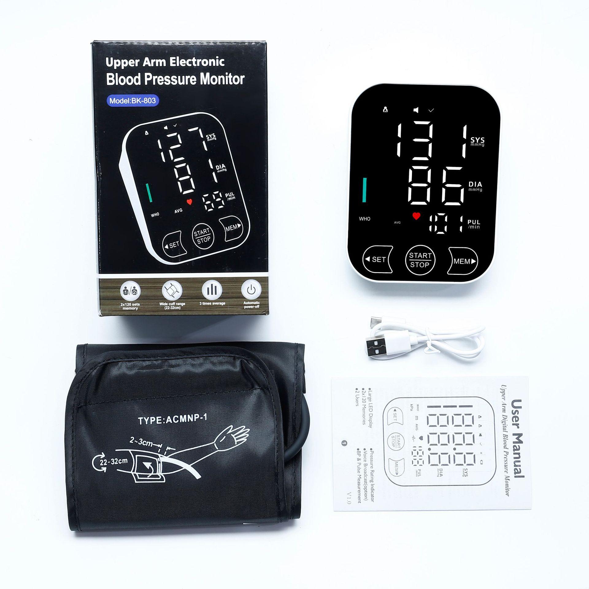 supply foreign trade russian voice led large screen electronic sphygmomanometer charging blood pressure meter blood pressure measuring instrument foreign trade details Picture