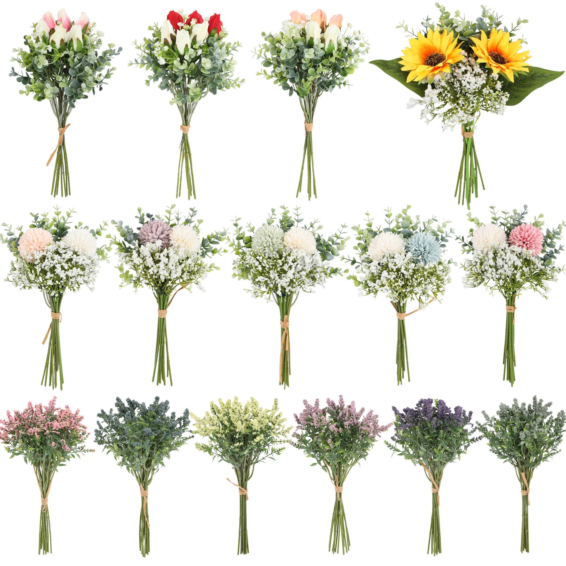 INS Artificial Flower Simulation Green Plant Starry Sunflower Chrysanthemum Bridal Bouquet Wedding Home Furnishing Photography Furnishings & Decoration thumbnail