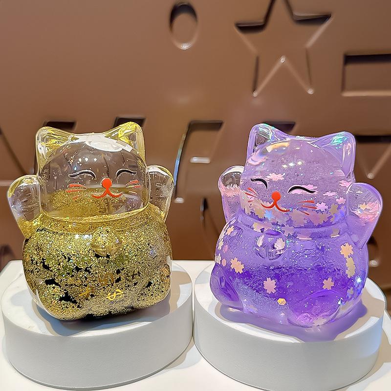 tik tok creative large fortune oil quicksand flashing decoration shop opening new year gift car accessories