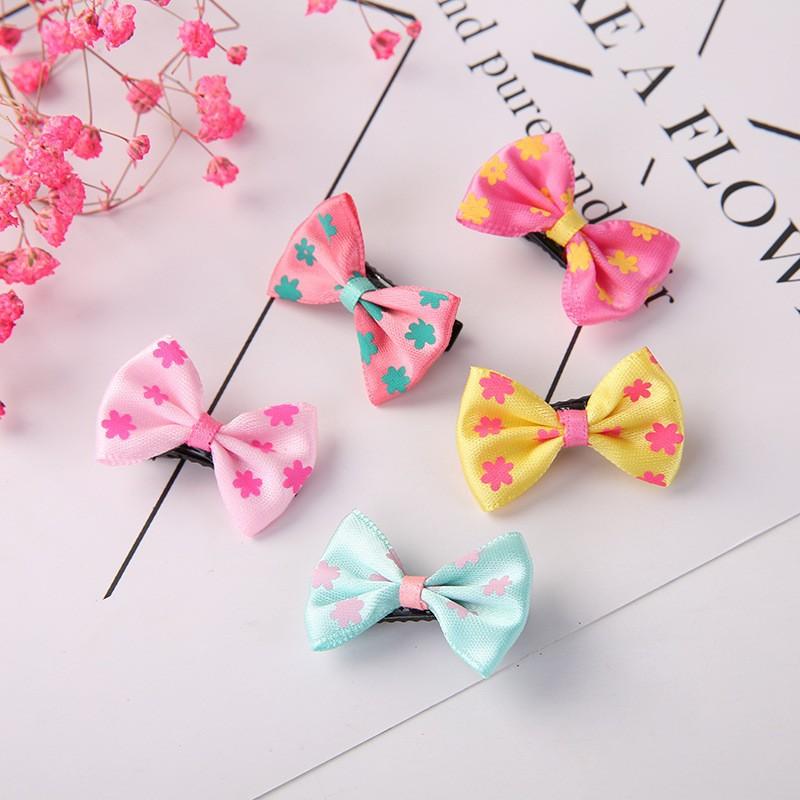pet hairpin colorful bowknot small hairclip teddy dog headdress pet dress up cute hairpin