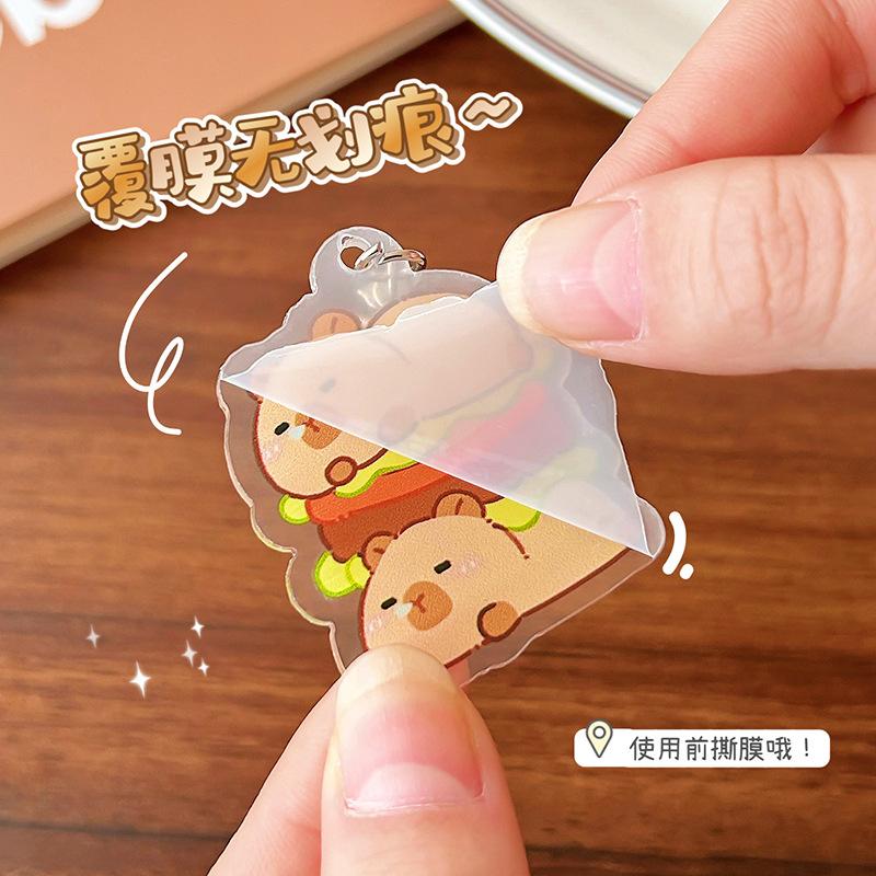 capabala keychain cute capybara acrylic pendant student bag pencil case decoration accessories small gift Application Scenario