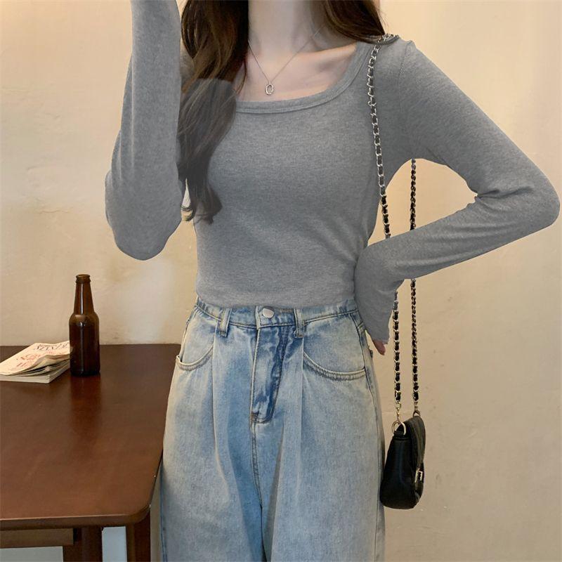De Velvet Double-Sided Bottoming Shirt Women's Autumn 2023 New Warm Inner Wear Blouse Slim Slimming Outerwear Long-Sleeved T-shirt  full figure