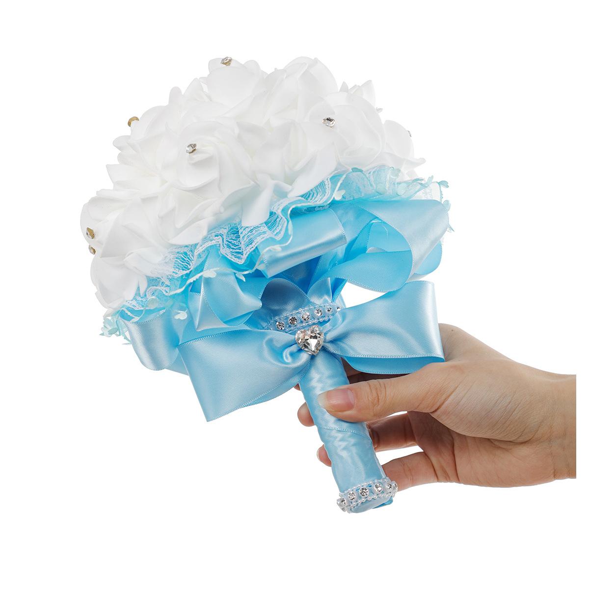 beautiful wedding pe rose bridal bouquet cross-border western wedding bride and bridesmaid bouquet new wedding bouquet wholesale
