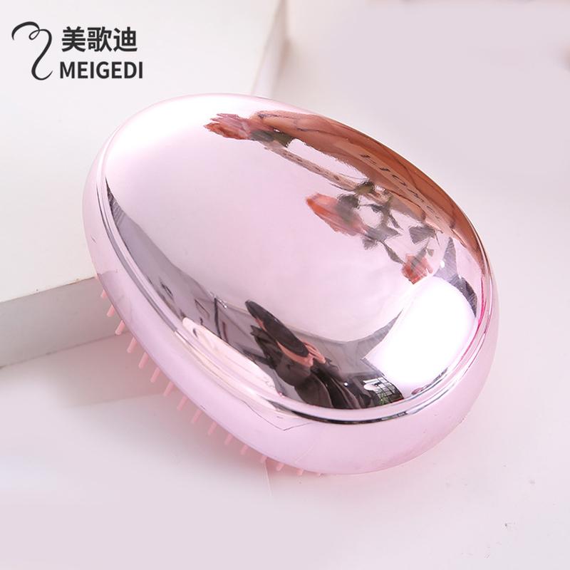 electroplated abs beauty hair comb brightening powder golden massage hair care comb glossy plastic egg comb Application Scenario