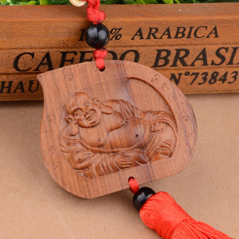 zhonggong craft rosewood peach buddha car accessories ornaments safe trip car pendant factory supply thumbnail