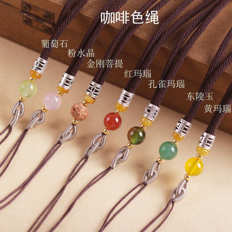 adjustable simple elegant beeswax gold pendant lanyard double pull ring bodhi jade pendant halter necklace rope wholesale Specification drawing