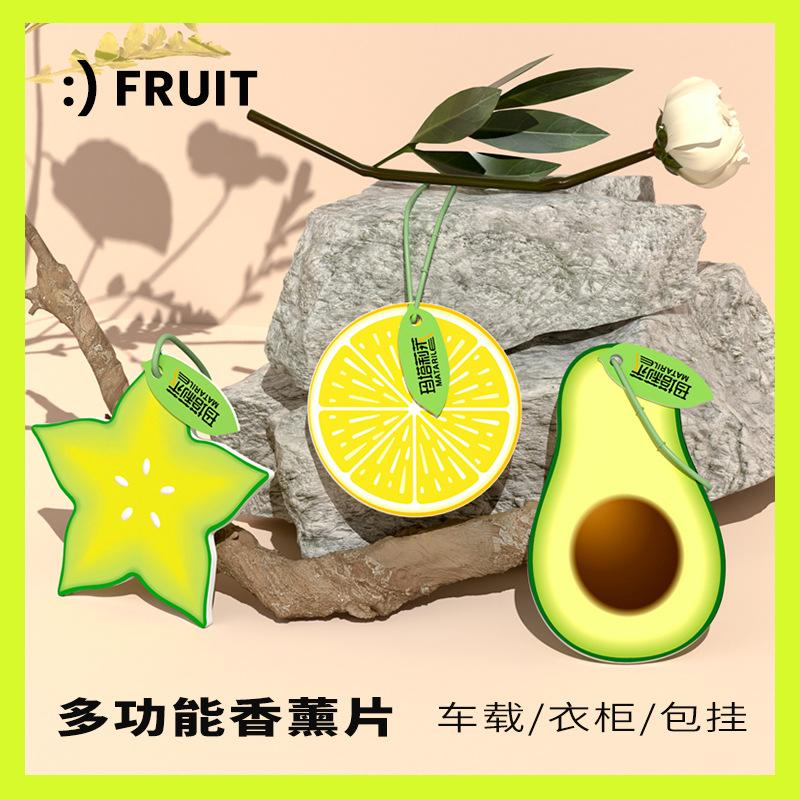factory direct sales car air freshener car fruit aromatherapy sheet car fragrance piece deodorant internet celebrity pendant trendy fragrance piece details Picture