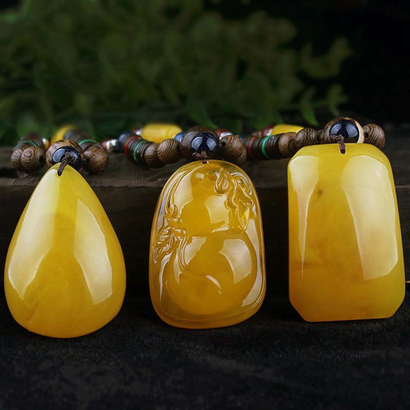 imitation beeswax pendant sweater chain ethnic style long necklace for women wooden bead vintage accessories all-match travel sweater pendant Specification drawing