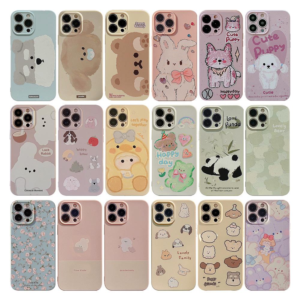 graffiti oil painting puppy iphone16 mobile phone shell for iphone 15promax soft case 13 sets 14 applicable 12 all inclusive 11 Specification drawing