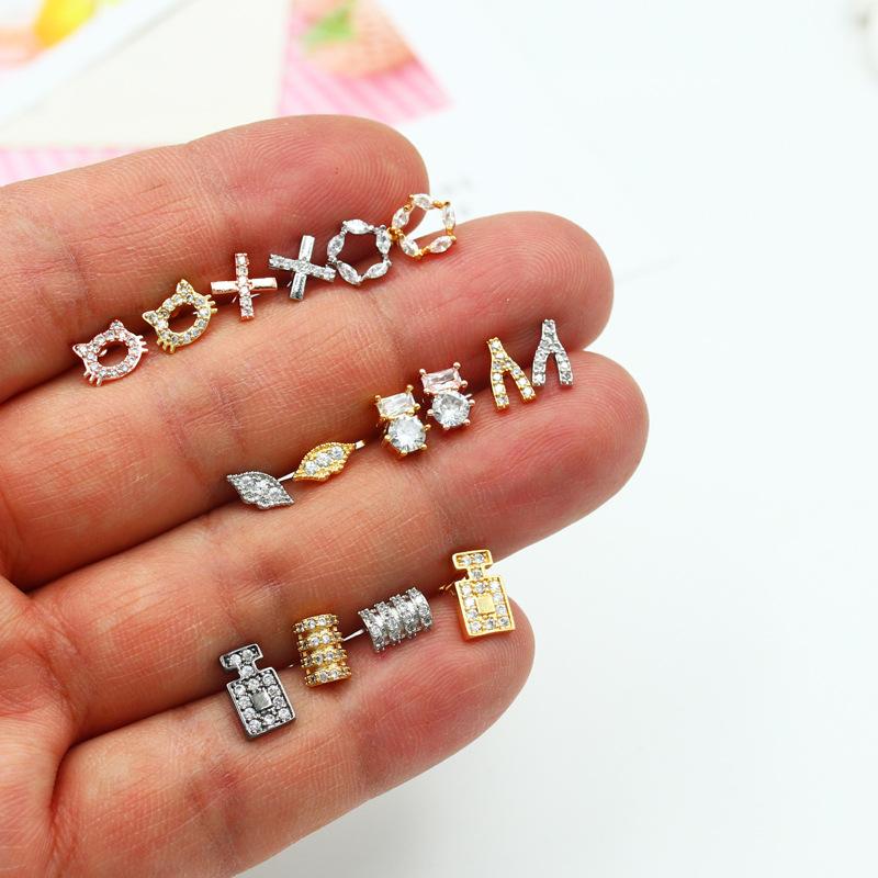 korean style thin needle korean style cat ears bone nail mini female small ear studs ear bone nail ear stud earrings ear ear bone pin r15