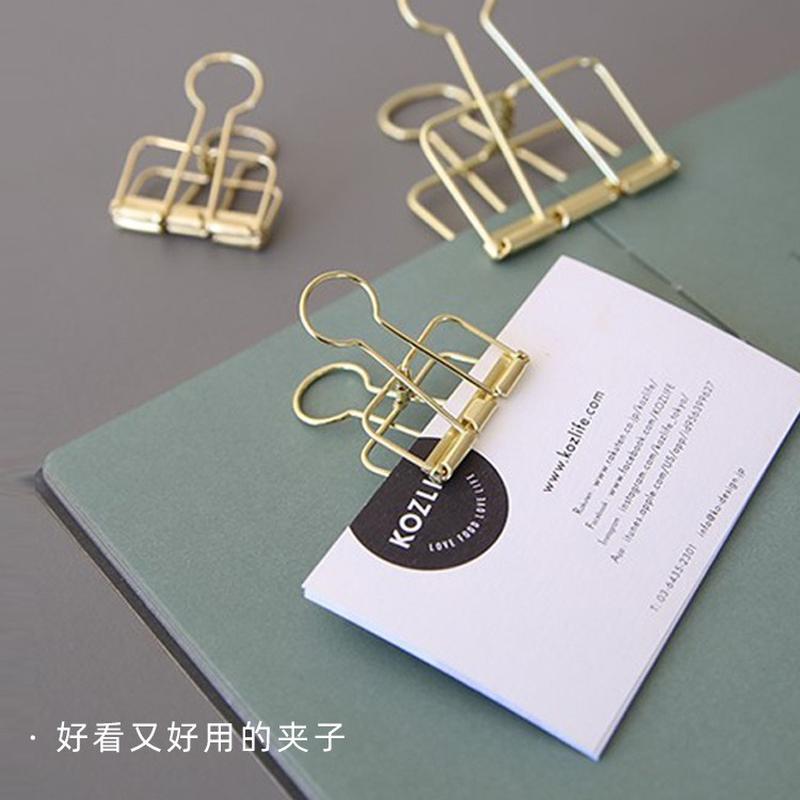 hollow clip stationery metal binder clips large cute binder clip gold notebook office test paper small binder clip
