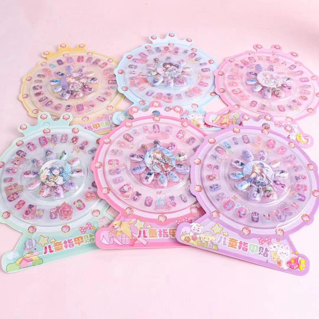 Genuine Nail Stickers Set Children's Cartoon Stickers Princess Makeup Toys Nail Stickers Colorful Nail Stickers Set