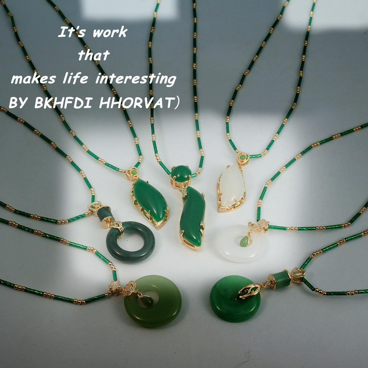 titanium steel necklace imitation jade beauty waist necklace new chinese style bamboo festival hot selling accessories ancient style necklace female all-match wholesale full figure