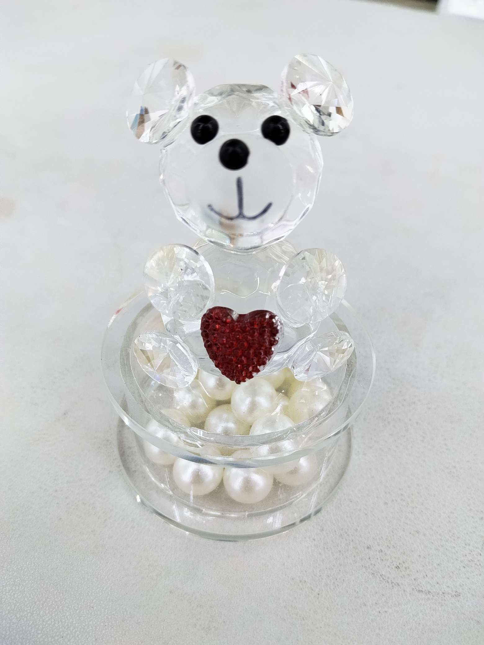 锋发水晶工艺品          天然水晶玻璃艺术品     精致礼品 水晶工艺品 独特设计 高档装饰品  爱心小熊珍珠