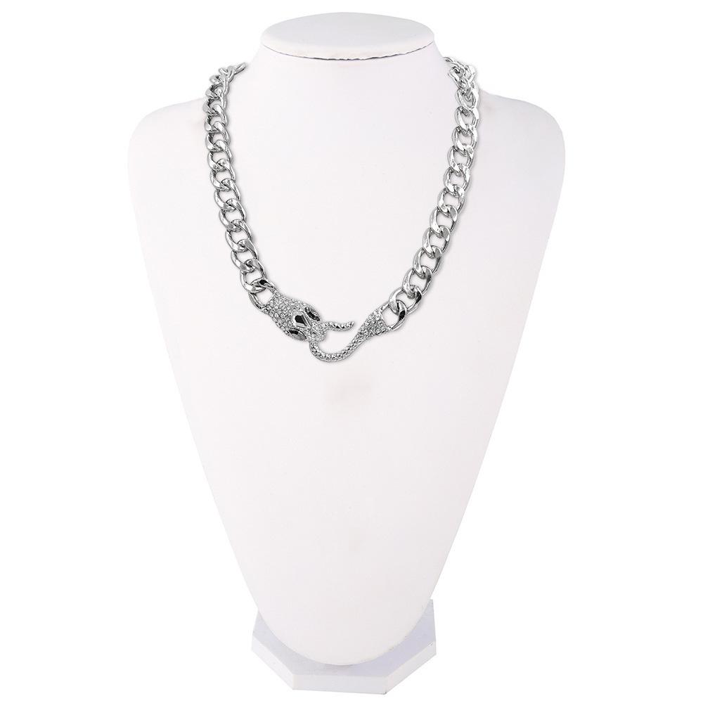 best seller in europe and america exaggerated coarse medusa beauty snake fashion short necklace cross-border personalized beauty vintage necklace Item Picture
