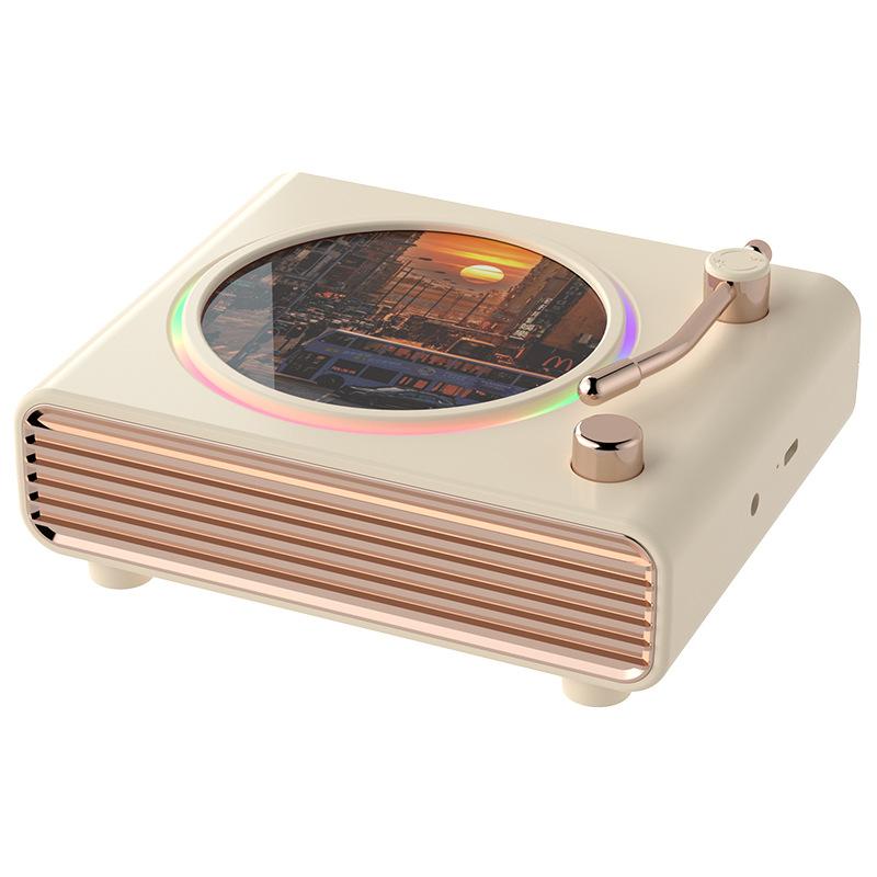 retro bluetooth audio rotating jukebox portable rechargeable photo speaker wall-mounted computer cross-border creative gift Item Picture