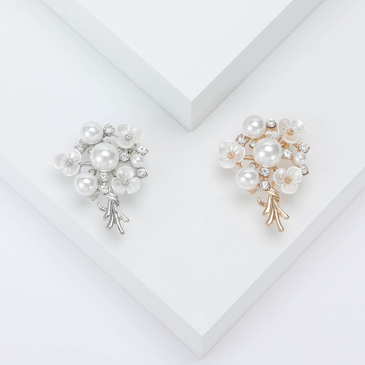 korean style high-end fashion pearl bouquet bridal bouquet brooch female temperament elegant dress business suit corsage pin wholesale thumbnail
