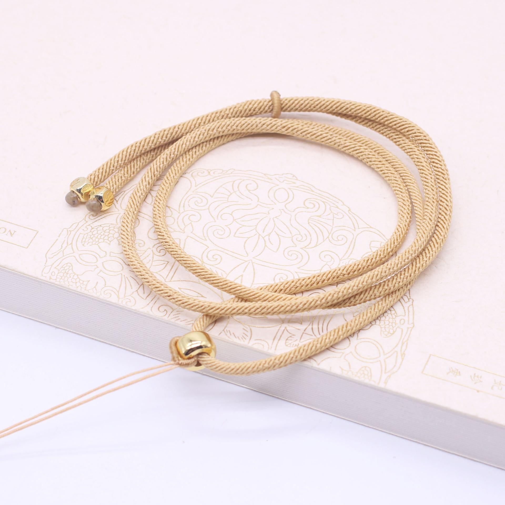 semi-finished products hand-woven diy necklace rope clavicle chain sweater chain beeswax amber jade pendant neck rope lanyard Application Scenario