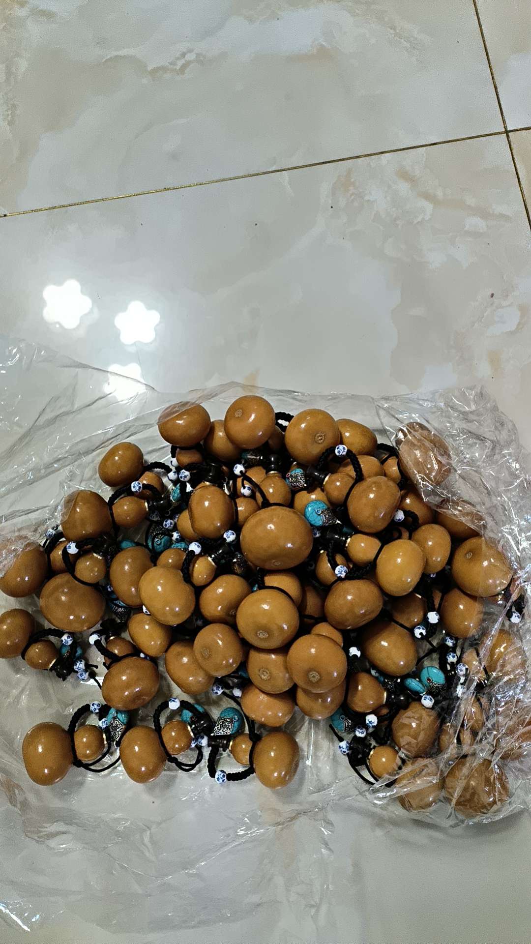 菩提橄榄核竹节编织花篮子 仿藤收纳筐 餐巾环 植物工艺品 精致礼品工艺品 环保耐用实用美观