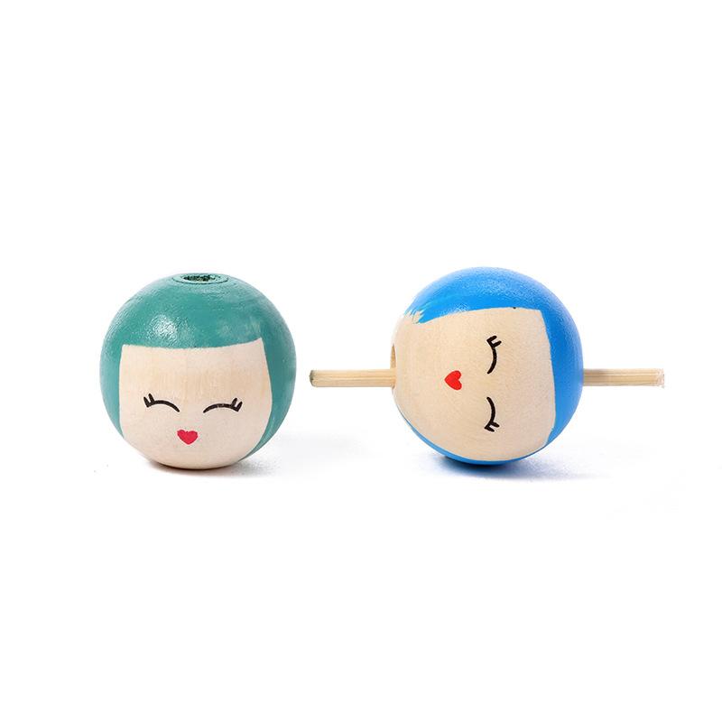 cartoon beauty head theaceae loose round beads painted beaded necklace bracelet diy ornament accessories multi-color optional Application Scenario