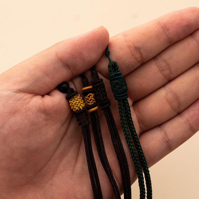 long double circle necklace rope diy hand-woven peace buckle jade jade pendant string pendant jade pendant beeswax lanyard Specification drawing