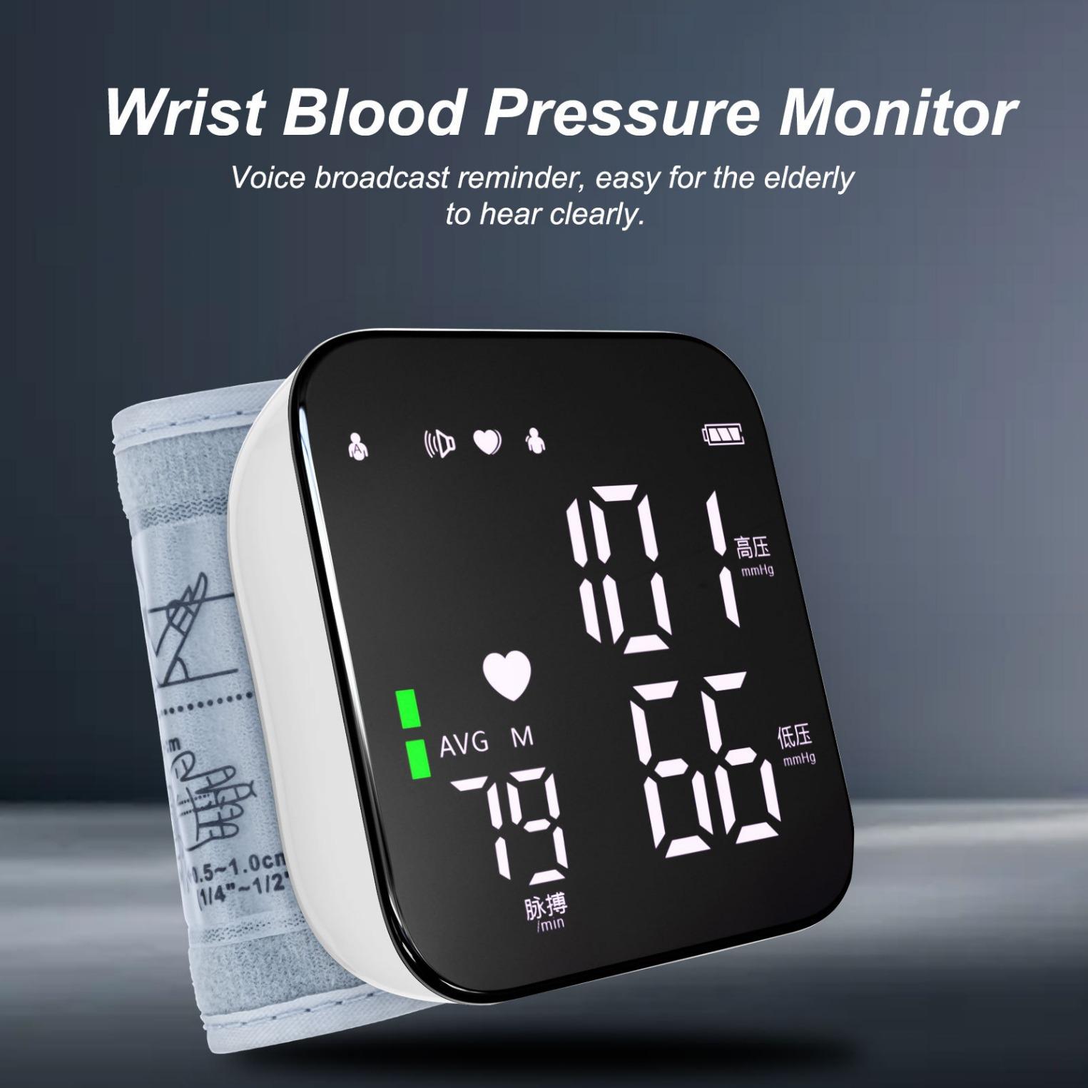 cross-border thermal mining wrist english automatic electronic sphygmomanometer household blood pressure measuring instrument household sphygmomanometer Item Picture