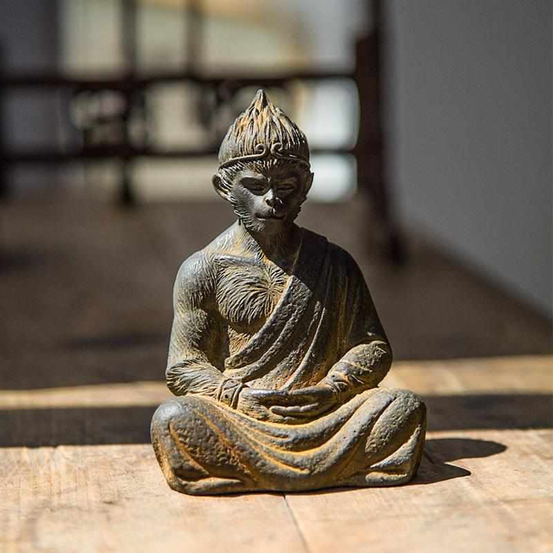 zen new chinese style fighting holy buddha the monkey king: quest for the sutra monkey desktop cast iron decoration home fondle tea carve